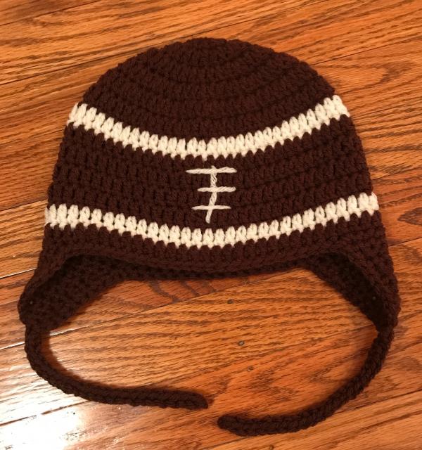 brown cap with design