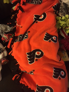 Red-orange Flyers scarf.