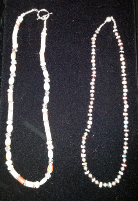 2 white necklaces