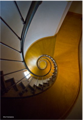 spiral staircase looking down