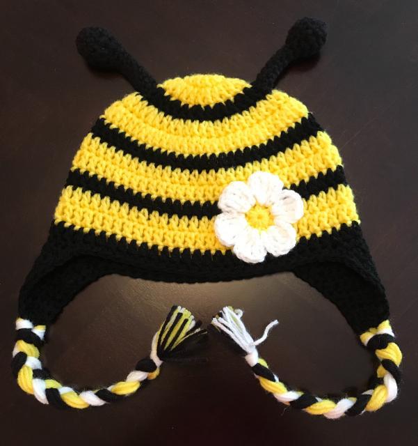 bumblebee hat with flower