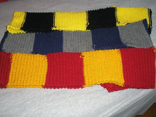 scarves with Hogwarts house colors