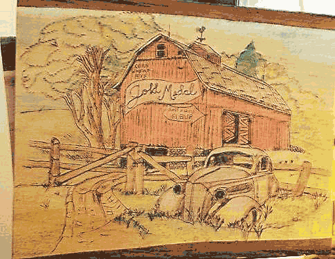 drawing of a barn