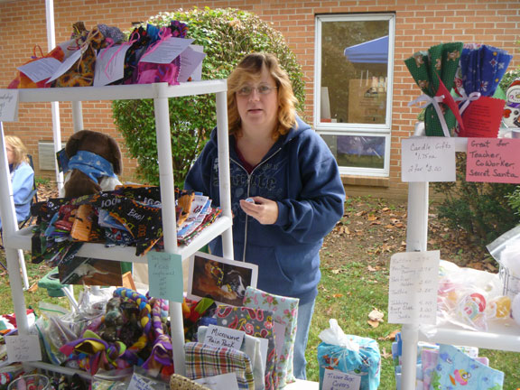 Shelly with crafts in 2014